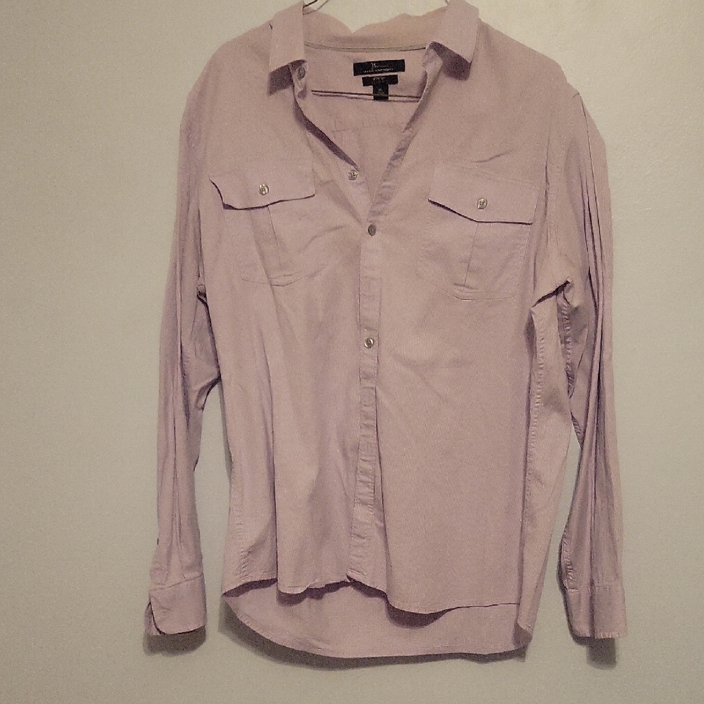 Marc Anthony Light Purple Casual Button Down Shirt